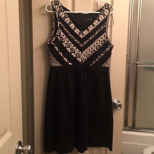 Geometric lace detail dress